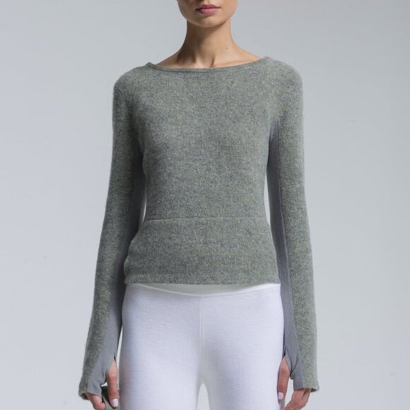 NFP Boiled Merino Wool Strap Convertible Cut Out Sweater Caged Back Snap Sweater - Picture 6 of 16